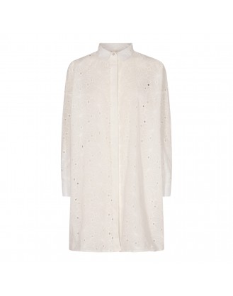 White oversize shirt broidery anglaise